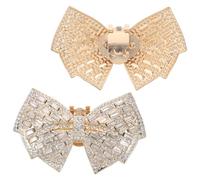 Holibanna 2 Stück Damenschuhclips mit Strass Abnehmbare Schleifen aus Zinklegierung und Kristallglas Modische Schuhschmuck für Hochzeitsschuh mit Universeller Passform