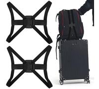 Holibanna 2 Stück Gepäckgurte Kreuz Bungee mit Verstellbarer Länge Elastische Reisekoffergurte aus Nylon Schwarz Gepäcksicherung für Koffer und Handtaschen bei Reisen