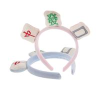 Holibanna 2 Stück Pack Süße Mahjong Stirnbänder aus Weichem Flanell Elastische Haarbänder zum Gesichtwaschen und Hautpflege Flauschige Damen und Spa Stirnbänder für Täglichen Gebrauch