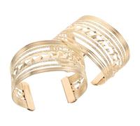 Holibanna 2 Stück Verstellbare Damen Armreifen aus Robustem Metall mit Filigraner Hohloptik Modisches Mehrlagiges Design Offene Manschetten für Trendbewussten Armschmuck und Elegantes