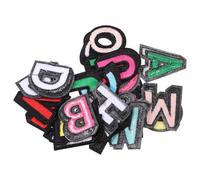Holibanna 26 Stück Bunte Buchstaben Patches aus Polyester zum Aufbügeln Handgefertigte Stickerei Kleidungsaufnäher Leicht und Vielseitig für Kleider und Schuhe