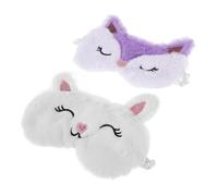 Holibanna 2stücke Niedliche Tier Schlafmaske Flauschige Augenmaske Für Erwachsene Ergonomisch Verstellbar Schützt Vor Licht Weißer Hase Fuchs