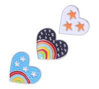 Holibanna 3 Stück Herzförmige Regenbogenstern Emaille Broschen Dekorative Legierungs Pins für Kleidung Rucksack und Hut