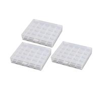 Holibanna 3 Stück Transparente Spulen Kasten Organizer Mit 25 Fächern Nähmaschinenspulen Aufbewahrungsbox Bastel Aufbewahrungsschublade Leichter Nähzubehör Koffer Für Reisen Und Handarbeit