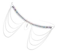 Holibanna Bauchkette mit Strass Quasten Silberne Taillenkette für Damen Modischer Taillenschmuck für Strandpartys und Sommer