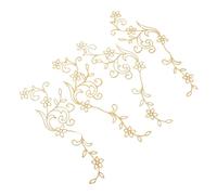 Holibanna Blumen Applikationen zum Bügeln und Patchwork 4 Stück Selbstklebende Bestickte aus Stoff Beige für Reparatur und Dekoration Kleidung und Textilien