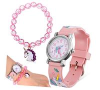 Holibanna Einhorn-Uhr Und Armband Mädchen Kinderuhren Mit Auffälligen Ziffernblättern Und Flexiblem Trägerarmband Cartoon-Uhren Für Kleinkinder Und Studenten