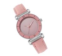 Holibanna Elegante Quarzuhr für Mädchen mit Rosa Imitationslederarmband und Einfachem Stil Komfortabel zu Tragen Modische Freizeit Armbanduhr mit Nachleuchtfunktion