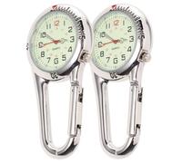 Holibanna Fluoreszierende Outdoor Karabineruhr mit Quarzwerk Weiß Rucksack und Kletterzubehör 2 Stück