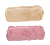 Holibanna Große Federmäppchen Beige 2 Stück aus Weichem Plüsch mit Großer Kapazität Stifthalter und Schreibtisch Organizer für Schüler für Schule