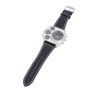 Holibanna Herren Quarz Armbanduhr Modell 1349 mit Pu Lederarmband Präzisem Dualzeitwerk und Kompass für Outdoor und Alltag