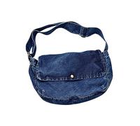 Holibanna Jeans Umhängetasche Damen Dunkelblau Verstellbarer Riemen Canvas Schultertasche Crossbody Tasche für Frauen und Mädchen Geeignet für Freizeit Schule Urlaub und Alltag 1 Stück