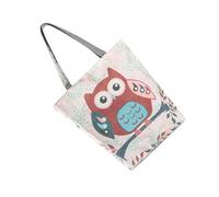 Holibanna Kreative Canvas Schultertasche mit Eulenmuster Große Leichte Tragetasche aus Segeltuch für Damen Geräumig mit Robustem Griff Alltag Arbeit Schule Reisen Geschenk