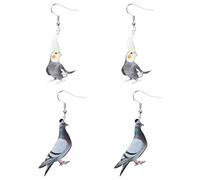 Holibanna Mode Ohrringe Vogelmuster Ohrentropfen Damen Leichte Acryl Ohrschmuck Taube Adler Eule Papagei 2 Paar Party Festliche Anlässe Geschenk