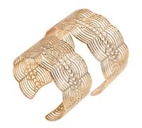 Holibanna Offener Breiter Metall Armreif mit Geometrischer Spitze Statement Armspange für Damen Weite Öffnung Eleganter Schmuck für Alltag und Party