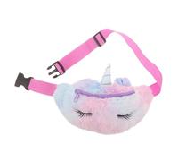 Holibanna Plüsch Einhorn Brusttasche Kinder Umhängetasche Hüfttasche Cartoon Gürteltasche aus Weichem Plüsch Violett Vielseitig Tragbar für Jungen und Mädchen Geschenk für Zufälliger Stil