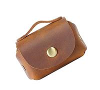 Holibanna Retro Münzaufbewahrung Kleingeldbörse aus Echtem Leder mit Schlüsselhalter und Glatter Oberfläche für Reise und Alltag in Braun