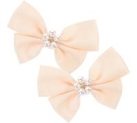 Holibanna Schleifen Schuhclips für Damen Hochzeitsschuh Dekoration aus Satin und Legierung 2 Stück Abnehmbare Bowknot Schuhschmuck für Flache Schuhe und Sandalen
