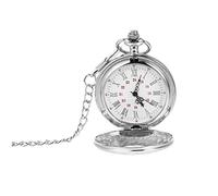 Holibanna Taschenuhr mit römischen Ziffern Steampunk-Kettenuhr Taschenuhren für Herren Uhr mit Kette Uhr Halskette Steampunk-Taschenuhr Zinklegierung Silber