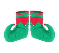 Holibanna Weihnachtsschuhe Zufälliger Stil 1 Paar Grüne aus Vliesstoff Lustige Clownschuhe als Foto Requisiten und Partyzubehör für Weihnachtsfeiern und Festliche Anlässe