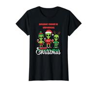 Holiday Cheer is Universal Lustiges Alien Trio Weihnachts-T-Shirt Preisgünstiges Grafik-T-Shirt