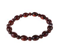 HolidayGiftShops Rundes und olivfarbenes baltisches Kirsch-Bernstein-Armband für Herren, echtes baltisches Bernstein-Armband für Damen, Bernstein-Schmuck für Damen, Bernstein-Armbänder für Erwachsene,