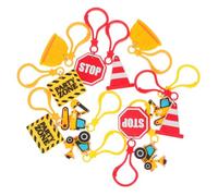 HOLIDYOYO 12 Stück Teiliges Baufahrzeug Schlüsselanhänger aus Stabilem Kunststoff Mini Construction Auto Schlüsselanhänger als Partygeschenk für Geburtstagsfeiern und Baustellenthemen