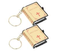 HOLIDYOYO 2 Stück-pack Bibel To Go Schlüsselanhänger im Miniatur Bibel Design Religiöser Taschenanhänger Leicht Sauber Verarbeitet für Schlüsselbund