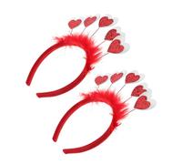 HOLIDYOYO 2stücke Herz Stirnbänder Für Frauen Valentinstag Rot Pailletten Haar Bands Festliche Dekorationen Romantische Zubehör Für Feiern