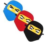 HOLIDYOYO 3 Stück Teiliges Cosplay aus Filz mit Elastischem Band Piraten Ninja-masken in Rot Blau und Schwarz Leichte Faschingsmaske für Karneval Halloween und Kostümpartys