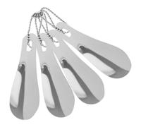 HOLIDYOYO 4 Stück pack Schuhlöffel 60cm Metall aus Edelstahl mit Schlüsselanhänger Tragbarer und Leichter Schuhheber für Senioren und Reisen