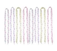 HOLIDYOYO Flache Blumenmuster Schnürsenkel 120cm Breit, 4 Paar für Sneaker | Polyester Mesh, Transparentes Design, 2,8cm Breit, für Basketballschuhe und Leichte Workouts