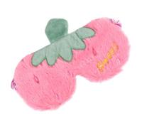HOLIDYOYO Plüsch Schlafmaske Erdbeer motiv Weiche Augenbinde Atmungsaktiv Cartoon Schlafbrille für Frauen und Mädchen für Reisen und Erholsamen Schlaf