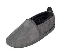 Hollert Damen & Herren Lammfell Hausschuhe Hubert GRAU Fellschuhe 100% Merino Schaffell Echtleder Gummisohle warm atmungsaktiv Schuhgröße EUR 42