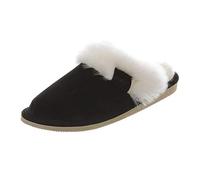 Hollert Damen Lammfell Hausschuhe Puschen Fellschuhe aus echten Merino Lammfell kuschelig warm versch. Farben Schuhgröße EUR 39, Farbe Schwarz