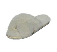 Hollert Damen Lammfell Sandalen Florida aus 100% Merino Schaffell Sandalette Sommerschuhe Pantoletten Hausschuhe versch. Farben Schuhgröße EUR 42, Farbe Weiß