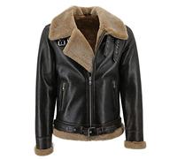 Hollert Herren Lammfelljacke James WALNUSS/Cappuccino Winterjacke Felljacke Bomberjacke Fliegerjacke Merino Schaffell warm Größe M