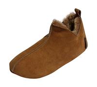 Hollert Lammfell Hausschuhe - Bali Fellschuhe Lederschuhe Bettschuhe Schuhgröße EUR 44, Farbe Cognac