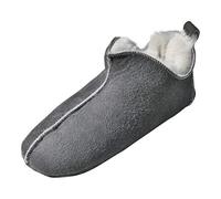 Hollert Lammfell Hausschuhe - Bali Fellschuhe Lederschuhe Bettschuhe Schuhgröße EUR 44, Farbe Grau/Weiß