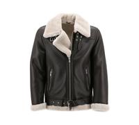 Hollert Lammfelljacke James Herren Winterjacke Bomberjacke aus Merino Schaffell Echtleder Fliegerjacke Größe XL, Farbe Espresso