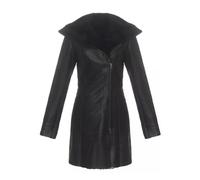 Hollert Lammfellmantel - Kate Damen Wintermantel Ledermantel Größe M, Farbe Schwarz