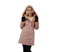 Hollert Lammfellmantel Kate Rosa Limitierte Sonderedition Damen Wintermantel Fellmantel Ledermantel mit Kapuze Größe M