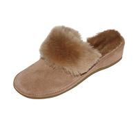 Hollert Leather Lammfell Hausschuhe MAROKKO Premium Damen Fellschuhe aus 100% Merino Schaffell Größe EUR 40, Farbe Beige
