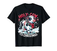Holy Cow Its Christmas Funny Cow Lover Owner Mooey Christmas T-Shirt
