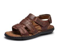 Holy dove Herrensandalen mit offener Zehenpartie, Leder, für Fischer, Sport, Wandern, Outdoor, Freizeit, Sommer, Schuhe für Herren, Nubuk Yellowbrown, 42 EU