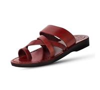 Holy Land Market Unisex Erwachsene/Kinder Echtes Leder Biblische Sandalen/Flip Flops (Jesus - Yashua) Hirten Feld Stil II Kamel Markenzeichen -, braun, 10-10.5 Women/7.5-8 Men