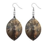Holz-Ohrringe für Damen, leichte Ohrring-Anhänger, Hirsch, Jagdsaison, elegantes Geschenk für Hochzeit, Circular, Holz, Holz