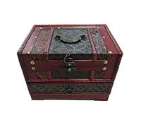 Holz Schmuckkasten, Vintage Schmuckschatulle Schmuckkoffer mit Schubladen, Schmuckbox mit Spiegel, Schmuckkästchen für Ringe Armbanduhren Ohrringe Halsketten, als Geschenk für Mädchen und Mütter
