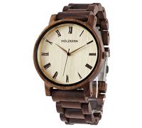 Holzkern Armbanduhr Quarz Herbstdämmerung Walnuss/Ahorn