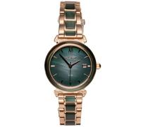 Holzkern Damen-Solaruhr Sunglister Grünes Perlmutt/Roségoldfarben